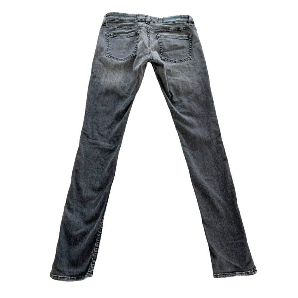 Kill City Women's Sz 27 Junkie Fit Skinny  Low Rise Washed Black Jeans Zippers - Picture 2 of 9